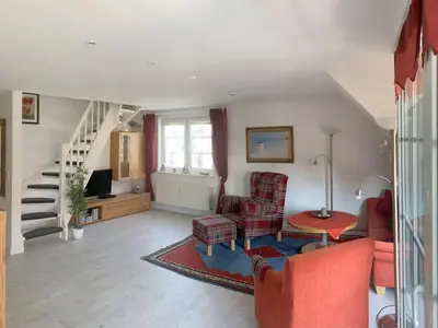 Ein Sitzbereich in der Unterkunft Mühlenpark 1 Mühlenpark Haus 1 Wo 3