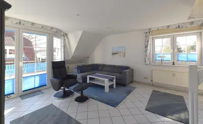 Ein Sitzbereich in der Unterkunft Mühlenpark 1 Mühlenpark Haus 5 Wo 20