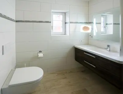 Ein Badezimmer in der Unterkunft Am Wiesengrund Haushälfte 14