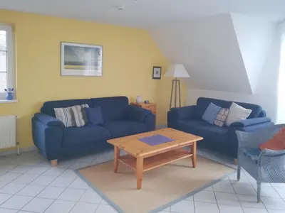 Ein Sitzbereich in der Unterkunft Mühlenpark 1 Mühlenpark Haus 2 Wo 7