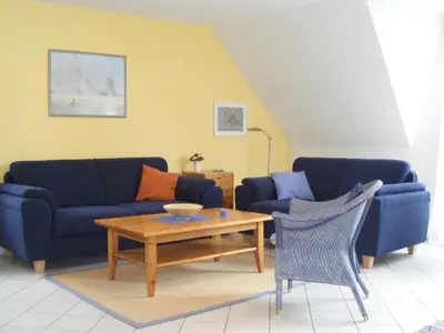 Ein Sitzbereich in der Unterkunft Mühlenpark 1 Mühlenpark Haus 2 Wo 7