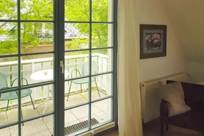 Ein Balkon oder eine Terrasse in der Unterkunft Eichenpark Haus 4 Wohnung 8