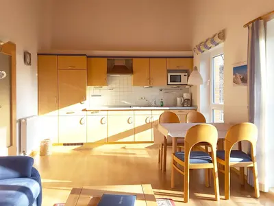 Küche/Küchenzeile in der Unterkunft Haus Freya Wo 4