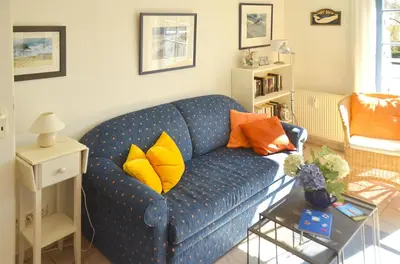Ein Sitzbereich in der Unterkunft Eichenpark Haus 4 Wohnung 6