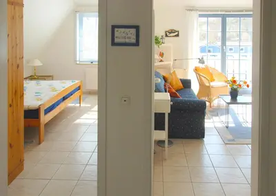 Ein Bett oder Betten in einem Zimmer der Unterkunft Eichenpark Haus 4 Wohnung 6