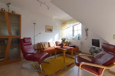 Ein Sitzbereich in der Unterkunft Haus Albatros Albatros Wo 4