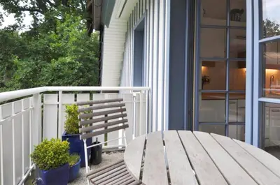 Ein Balkon oder eine Terrasse in der Unterkunft Eichenpark Haus 1 Wohnung 6