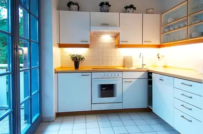 Küche/Küchenzeile in der Unterkunft Eichenpark Haus 1 Wohnung 6