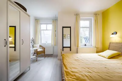 Ein Bett oder Betten in einem Zimmer der Unterkunft Trident Wohnung 1