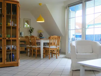 Ein Sitzbereich in der Unterkunft Mühlenpark 2 Mühlenpark Haus A Wo 5