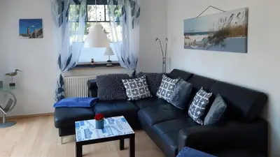 Ein Sitzbereich in der Unterkunft Moewennest