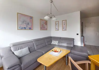 Ein Sitzbereich in der Unterkunft Haus am Brunnen Haus 