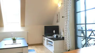 Küche/Küchenzeile in der Unterkunft Eichenpark Haus 4 Wohnung 7