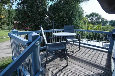 Ein Balkon oder eine Terrasse in der Unterkunft Aufschwung II Haushälfte