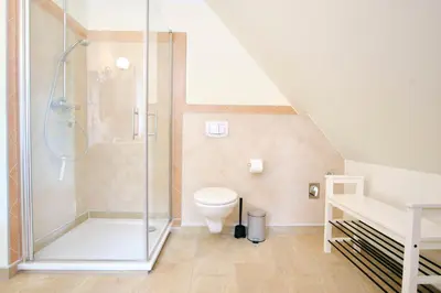 Ein Badezimmer in der Unterkunft Aufschwung II Haushälfte