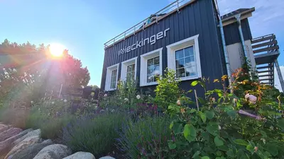 Ein Garten an der Unterkunft Wieckinger