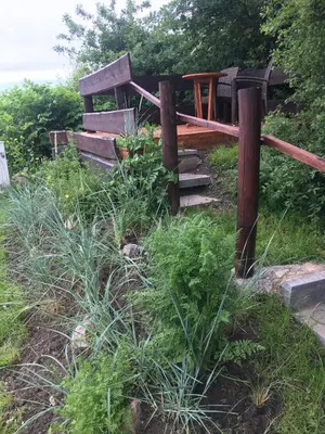 Ein Garten an der Unterkunft Ferienhaus zur Kranichweide
