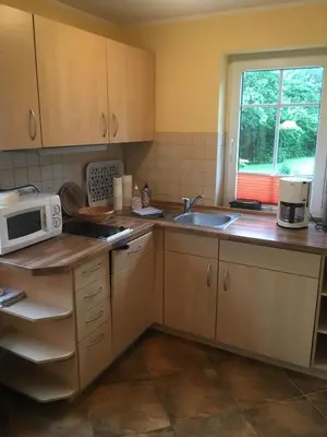 Küche/Küchenzeile in der Unterkunft Ferienhaus zur Kranichweide