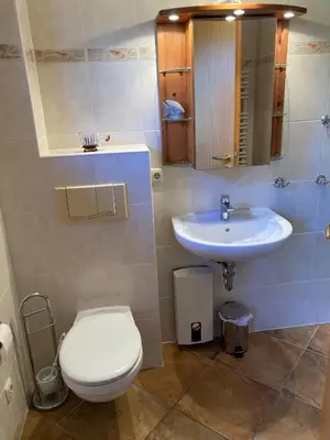 Ein Badezimmer in der Unterkunft Ferienhaus zur Kranichweide