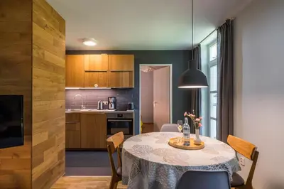 Küche/Küchenzeile in der Unterkunft Haus am Schilf - Wohnung 1