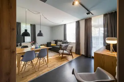 Ein Sitzbereich in der Unterkunft Haus am Schilf - Wohnung 2