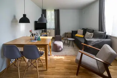 Ein Sitzbereich in der Unterkunft Haus am Schilf - Wohnung 2