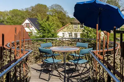 Ein Balkon oder eine Terrasse in der Unterkunft Haus am Schilf - Wohnung 6