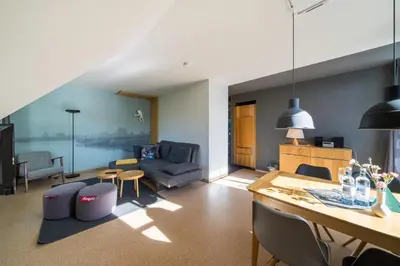 Ein Sitzbereich in der Unterkunft Haus am Schilf - Wohnung 4