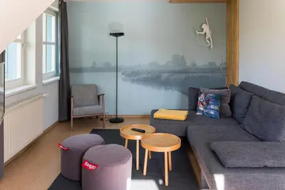 Ein Sitzbereich in der Unterkunft Haus am Schilf - Wohnung 4