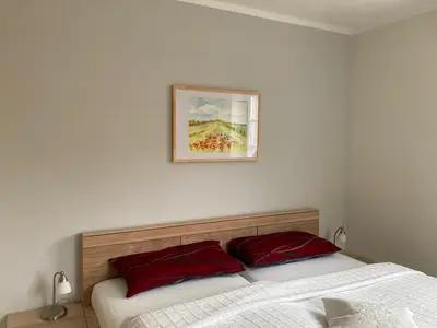 Ein Bett oder Betten in einem Zimmer der Unterkunft Atelierwohnung Götze