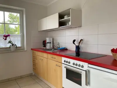Küche/Küchenzeile in der Unterkunft Atelierwohnung Götze