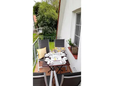 Ein Balkon oder eine Terrasse in der Unterkunft Kormoran Wohnung 13