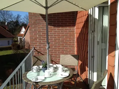 Ein Balkon oder eine Terrasse in der Unterkunft Birkenstrasse 11a Wohnung 6