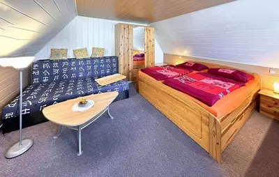 Ein Bett oder Betten in einem Zimmer der Unterkunft Ferienhaus für 2 Personen mit Terrasse