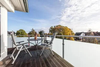 Ein Balkon oder eine Terrasse in der Unterkunft Fewo Zingstblick - im Herzen von Zingst