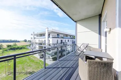 Ein Balkon oder eine Terrasse in der Unterkunft Alte Seefahrtschule App 33 