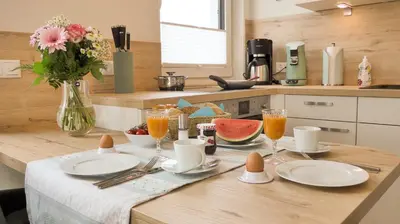 Küche/Küchenzeile in der Unterkunft Beachside Zingst - Exklusiv und Strandnah