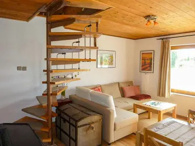 Ein Sitzbereich in der Unterkunft Ferienhaus am Saaler Bodden