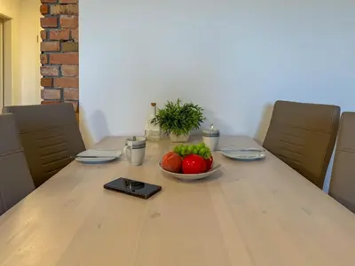 Ein Sitzbereich in der Unterkunft Speicherresidenz App 1 5 - Hafenblick