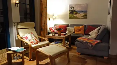 Ein Sitzbereich in der Unterkunft Haus an der Eiche