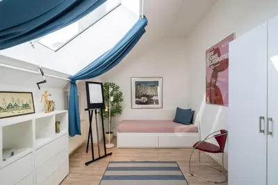 Ein Bett oder Betten in einem Zimmer der Unterkunft Kunstpause
