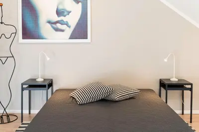 Ein Bett oder Betten in einem Zimmer der Unterkunft Kunstpause