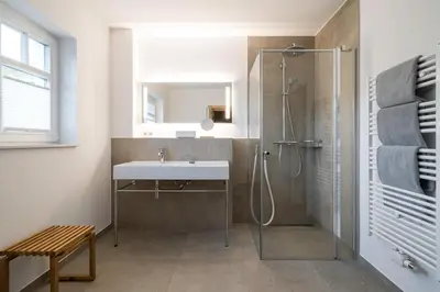 Ein Badezimmer in der Unterkunft SEEHAUS Prerow