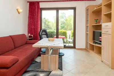 Ein Sitzbereich in der Unterkunft Haus Ahrens Wohnung 2