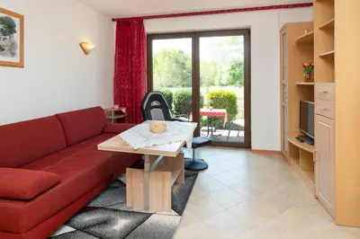 Ein Sitzbereich in der Unterkunft Haus Ahrens Wohnung 3