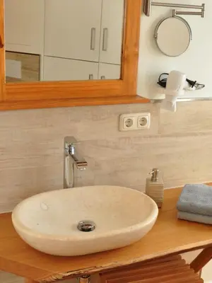 Ein Badezimmer in der Unterkunft Barther Hafensonne
