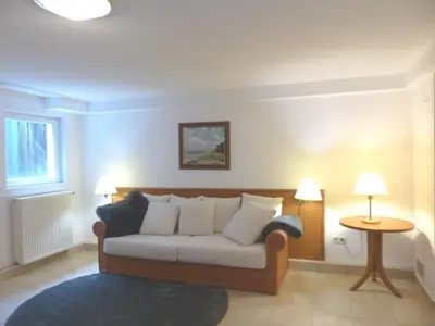 Ein Sitzbereich in der Unterkunft Achtern Diek Haus 1a