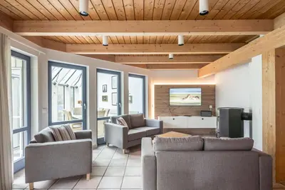 Ein Sitzbereich in der Unterkunft Haus am Meer Kiek Över 6