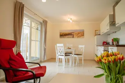 Ein Sitzbereich in der Unterkunft Kavelweg 33a Villa Arielle Wohnung 2