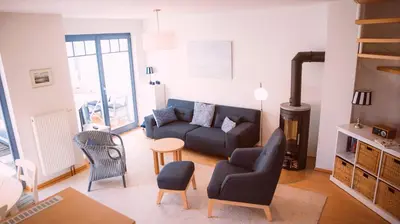 Ein Sitzbereich in der Unterkunft Wiesenstraße 21a Haus Zum Kranich